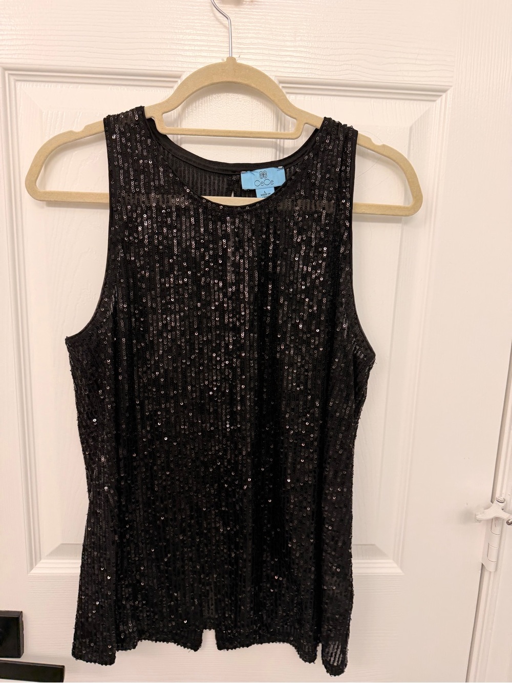 CeCe Black Sequin Tank Top